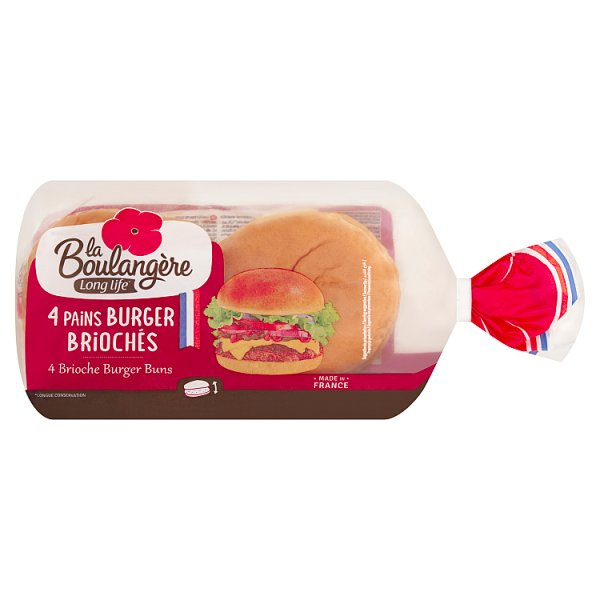 LB BRIOCHE BURGER BUNS 4PK