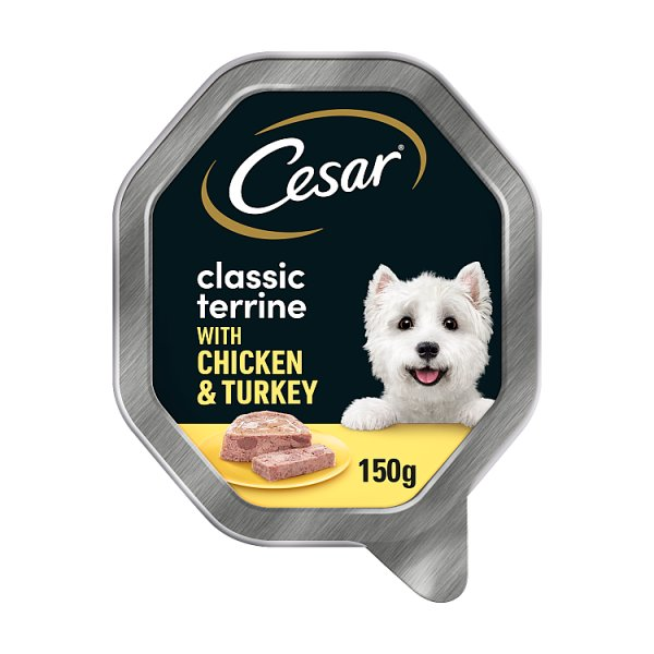 CESAR CLASSIC TERRINE DOG FOOD TRAY CHICKEN & TURKEY IN LOAF 150G