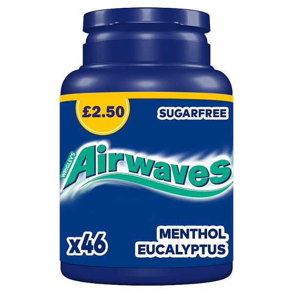 AIRWAVES CHEWING GUM BOTTLE MENTHOL & EUCALYPTUS X46 PIECES PMP £2.50