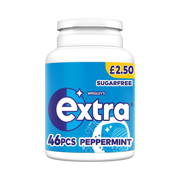 EXTRA CHEWING GUM BOTTLE SUGAR FREE PEPPERMINT X46 PIECES PMP £2.50