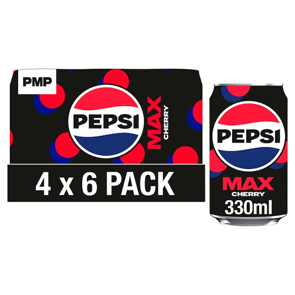 PEPSI MAX CHERRY NO SUGAR COLA CANS PMP 6 X 330ML