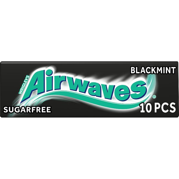 AIRWAVES CHEWING GUM BLACK MINT X10 PIECES