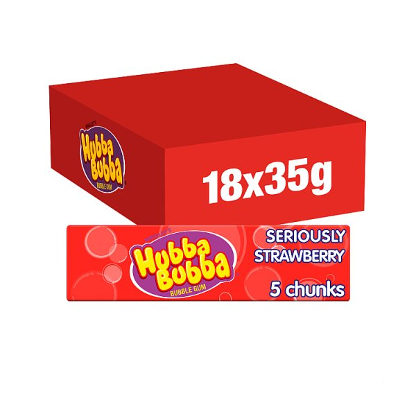 HUBBA BUBBA CHEWING GUM STRAWBERRY X5 PIECES