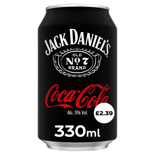 JACK DANIEL'S AND COCA-COLA 330ML PM £2.39
