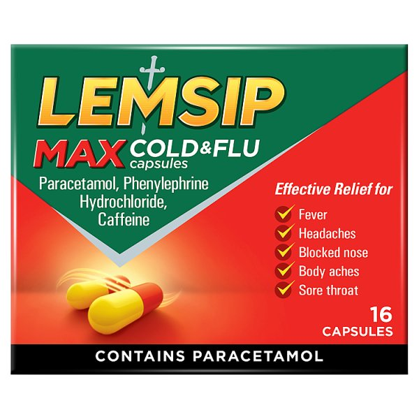 LEMSIP MAX COLD & FLU 16 CAPSULES