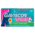 GAVISCON DOUBLE ACTION MINT FLAVOUR 12 CHEWABLE TABLETS