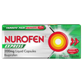 NUROFEN EXPRESS PAIN RELIEF 200MG LIQUID CAPSULES X10