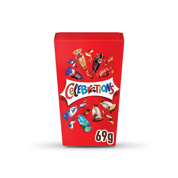 CELEBRATIONS MILK CHOCOLATE MINI BOX OF CHOCOLATES & BISCUIT BARS 69G