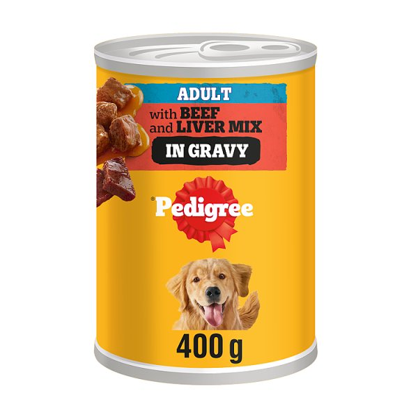 PEDIGREE ADULT WET DOG FOOD CHUNKS IN GRAVY WITH BEEF 400G CAN