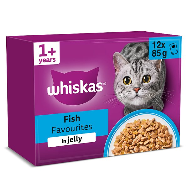 WHISKAS 1+ FISH FAVOURITES IN JELLY 12 X 85G (1.02KG)