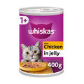 WHISKAS ADULT WET CAT FOOD CHICKEN IN JELLY TIN 400G