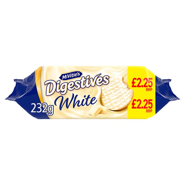 MCVITIE'S WHITE DIGESTIVE BISCUITS 232G PMP £2.25