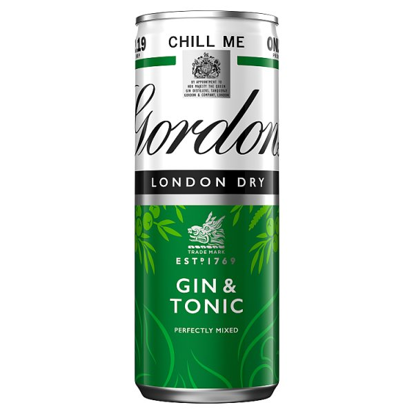 GORDON'S GIN & TONIC 5% VOL 250ML CAN £2.19 PMP