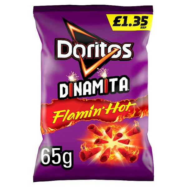 DORITOS DINAMITA FLAMIN HOT SHARING CRISPS 65G PMP £1.35 RRP