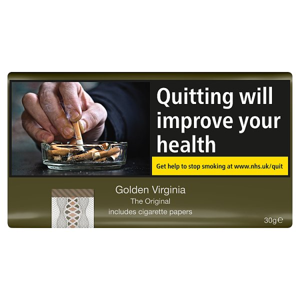 GOLDEN VIRGINIA THE ORIGINAL INCLUDES CIGARETTE PAPERS 30G