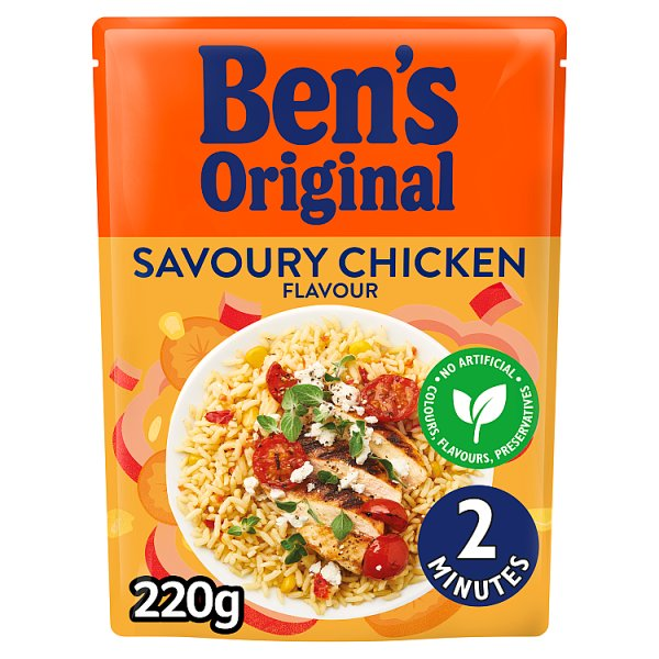 BENS ORIGINAL SAVOURY CHICKEN MICROWAVE RICE 220G