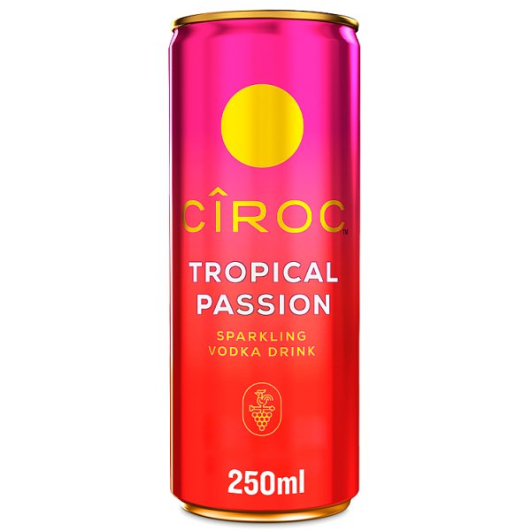 CIROC TROPICAL PASSION SPARKLING VODKA DRINK 5% VOL 12X250ML CAN
