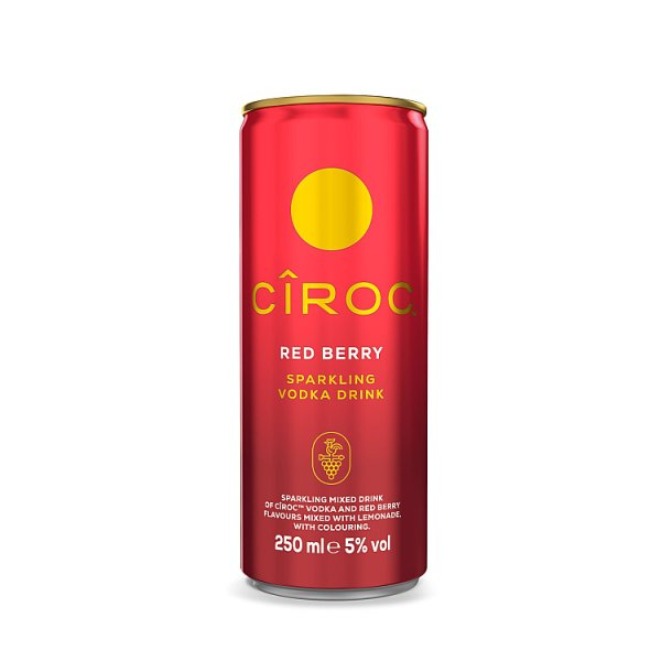CIROC RED BERRY SPARKLING VODKA DRINK 5% VOL 250ML CAN