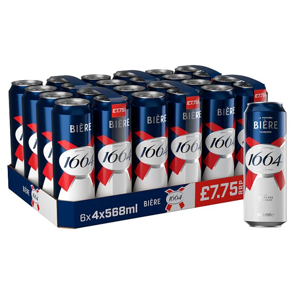 KRONENBOURG 1664 BIERE BEER LAGER 4X568ML PINT CANS PM £7.75