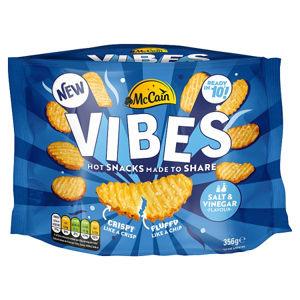 MCCAIN VIBES SALT & VINEGAR HOT POTATO SNACK 356G