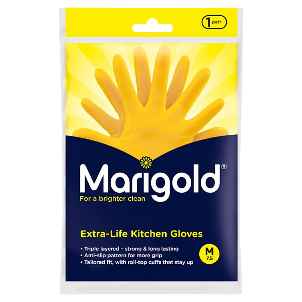 MARIGOLD KITCHEN EXTRA LIFE GLOVES 7.5 MEDIUM SIZE