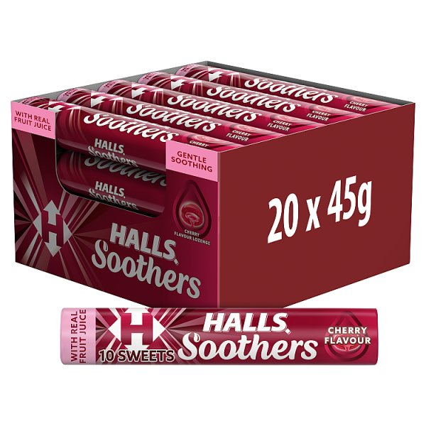 HALLS SOOTHERS CHERRY LOZENGES ROLL 45G