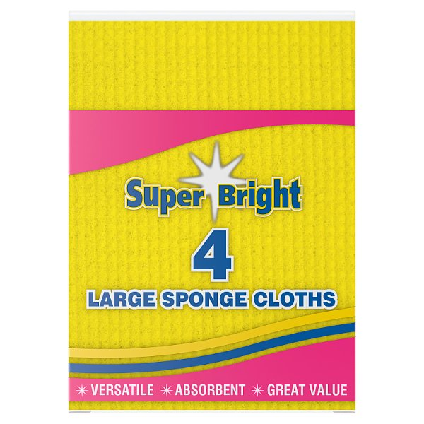 SUPERBRIGHT CELLULOSE CLOTHS 4PK