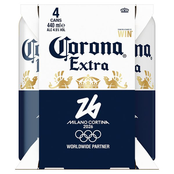 CORONA EXTRA PREMIUM LAGER BEER CANS 4X440ML