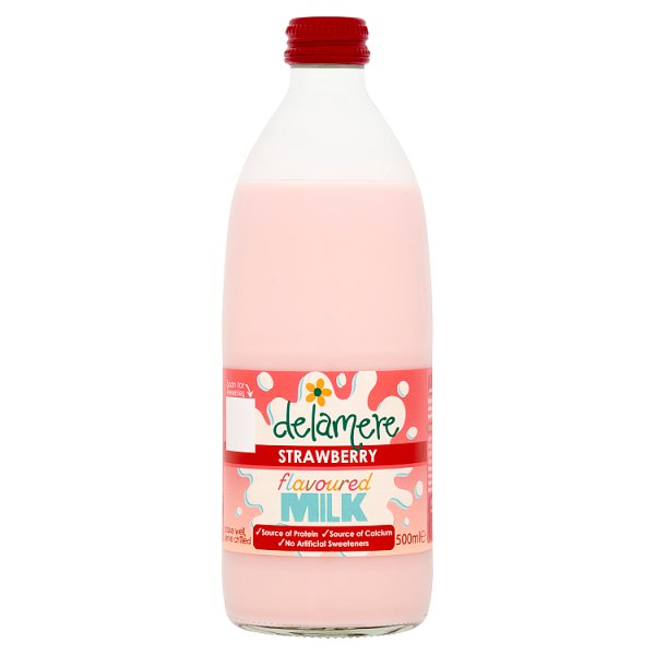 DELAMERE DAIRY STRAWBRY MILK 500ML