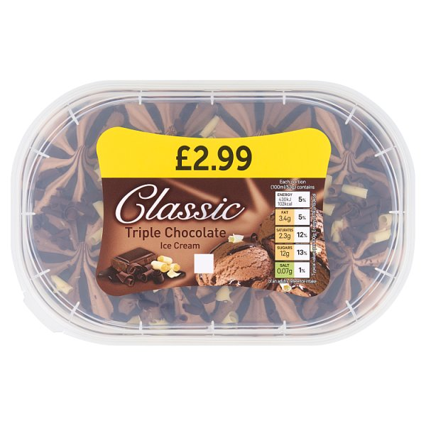 CLASSIC TRIPLE CHOCOLATE ICE CREAM 900ML