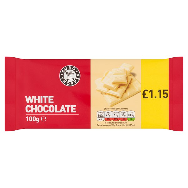 EURO SHOPPER WHITE CHOCOLATE 100G