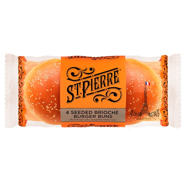 ST P SEEDED BRIOCHE BUNS 4PK