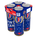 FOSTER'S LAGER BEER 3.7% ABV MULTIPACK PINT CAN 4X568ML PMP £6.99