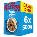 KELLOGG'S BRAN FLAKES BREAKFAST CEREAL 6X500G PMP £3.49