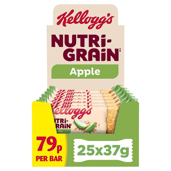KELLOGG'S NUTRI-GRAIN APPLE SNACK BAR 25 X 37G PMP £0.79