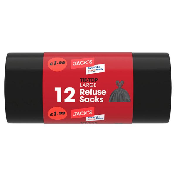 JACK'S 12 TIE-TOP REFUSE SACKS LARGE