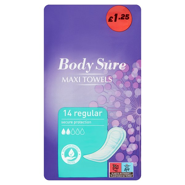 BODY SURE 14 MAXI TOWELS REGULAR
