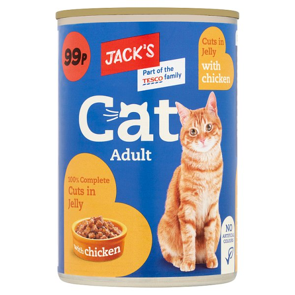 JACK'S CAT ADULT 100% COMPLETE CUTS IN JELLY WITH CHICKEN 415G