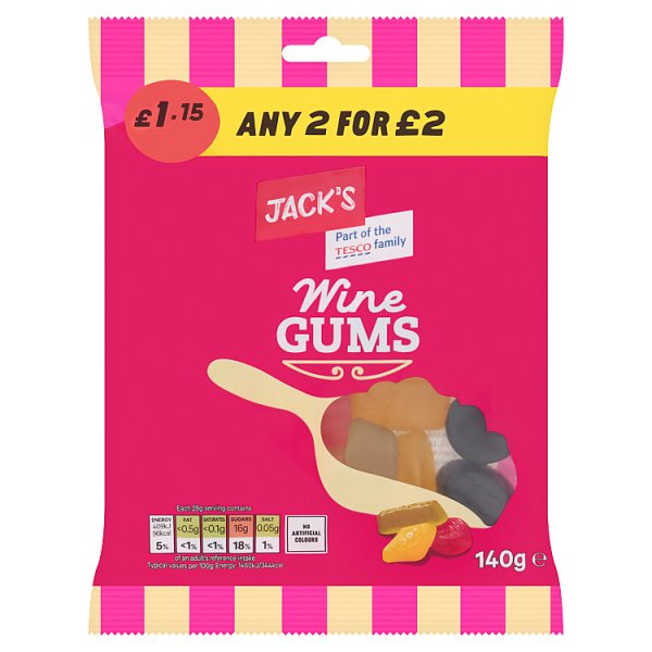 JACK'S WINE GUMS 140G