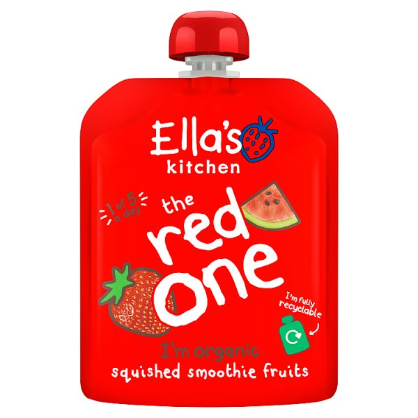 ELLA'S KITCHEN ORGANIC THE RED ONE SMOOTHIE BABY FOOD POUCH 6+ MONTHS 90G