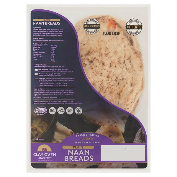 CLAY OVEN PLAIN GIANT NAANS 2PK