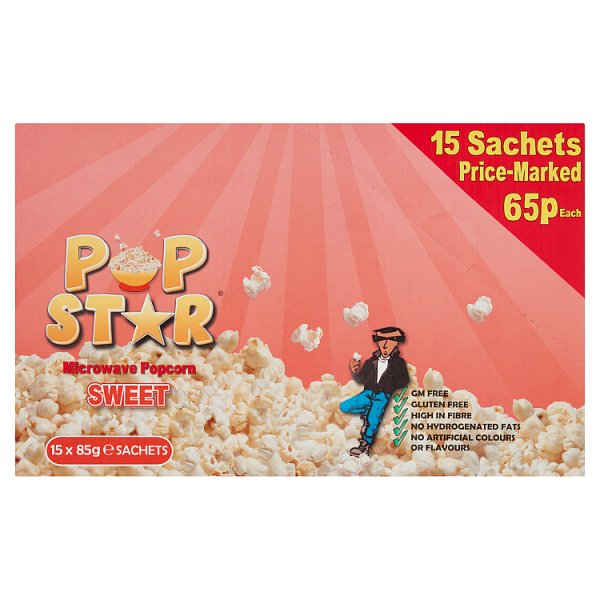 POP STAR MICROWAVE POPCORN SWEET 85G