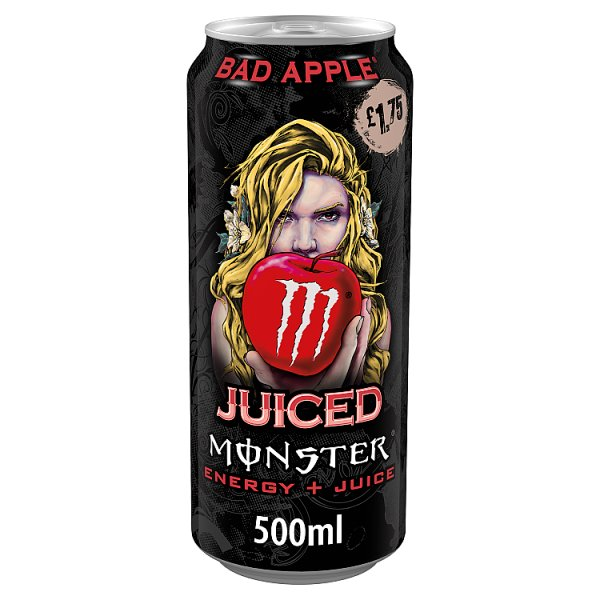 MONSTER ENERGY DRINK BAD APPLE 500ML PMP £1.75