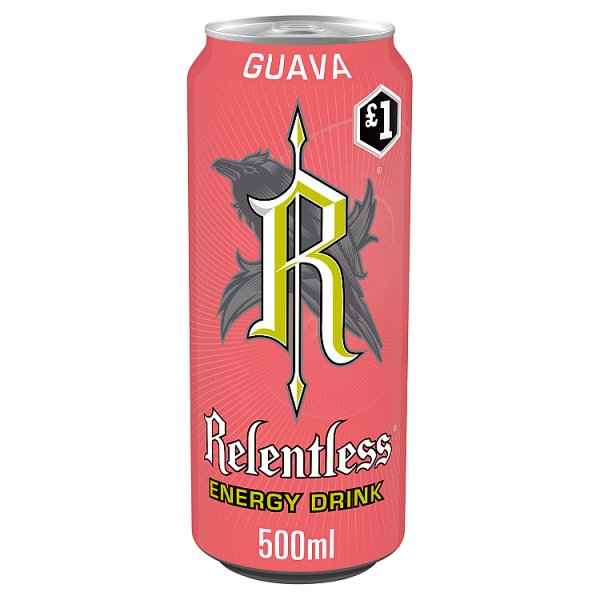 RELENTLESS GUAVA ENERGY DRINK 500ML PM £1