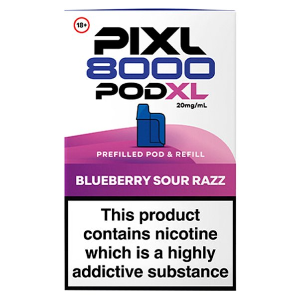 PIXL 8000 POD XL BLUEBERRY SOUR RAZZ PREFILLED POD & REFILL 20MG/ML