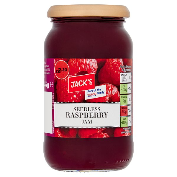 JACK'S SEEDLESS RASPBERRY JAM 454G