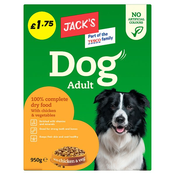 JACKS COMP DOG CHICK VEG 950G