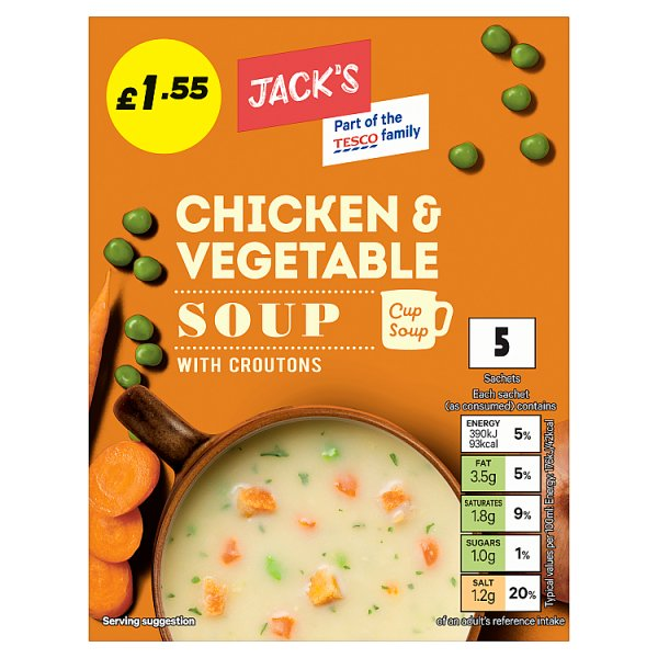 JACKS CKN&VEG CUP SOUP PM155 5X22G