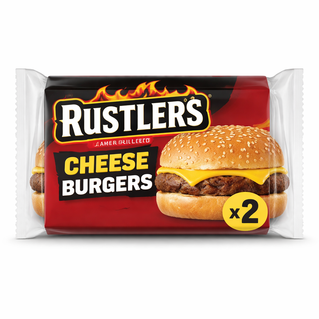 RUSTLERS FLAME GRILLED CHEESE X2 BURGER