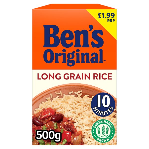 BEN'S ORIGINAL LONG GRAIN RICE £1.99 500G